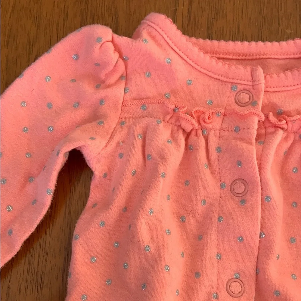 🍊5/$25 Carters Newborn Bright Pink Footies - Picture 5 of 7